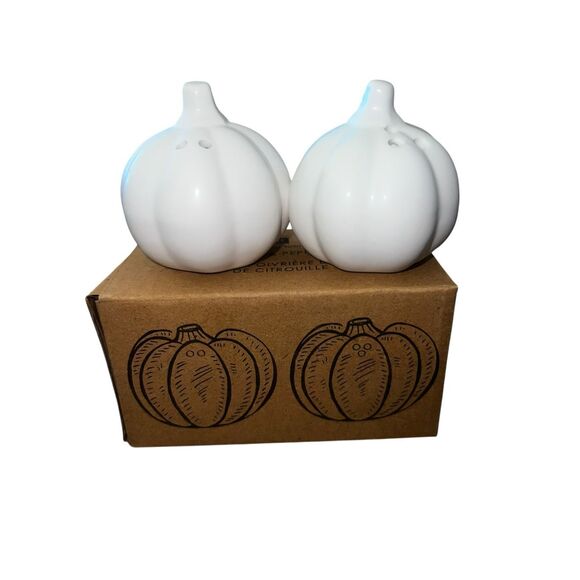 Talking tables white pumpkin salt & pepper shakers fabfitfun fall festive - Picture 1 of 4